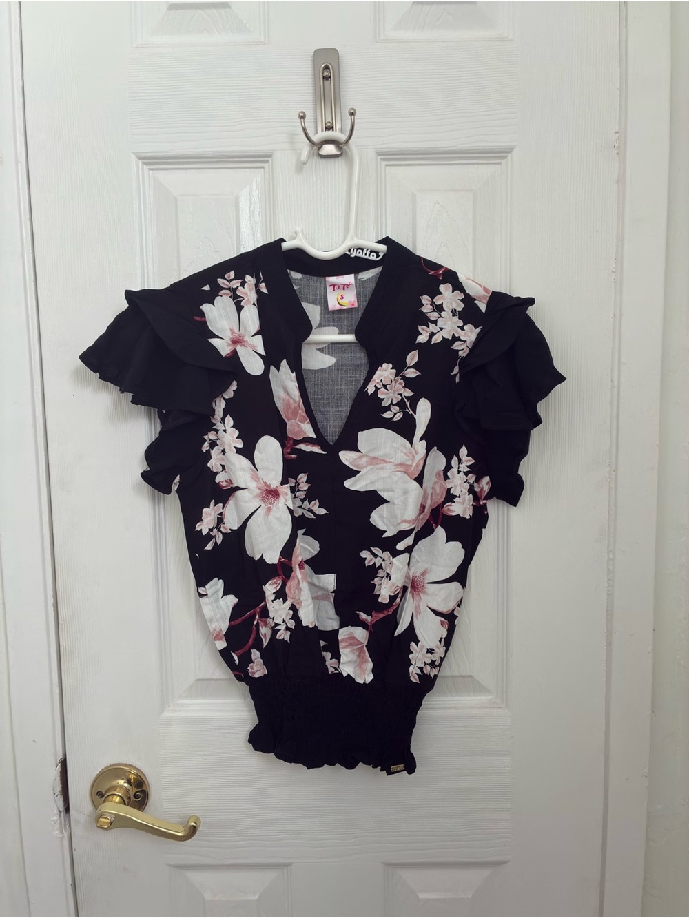 Black Floral Blouse